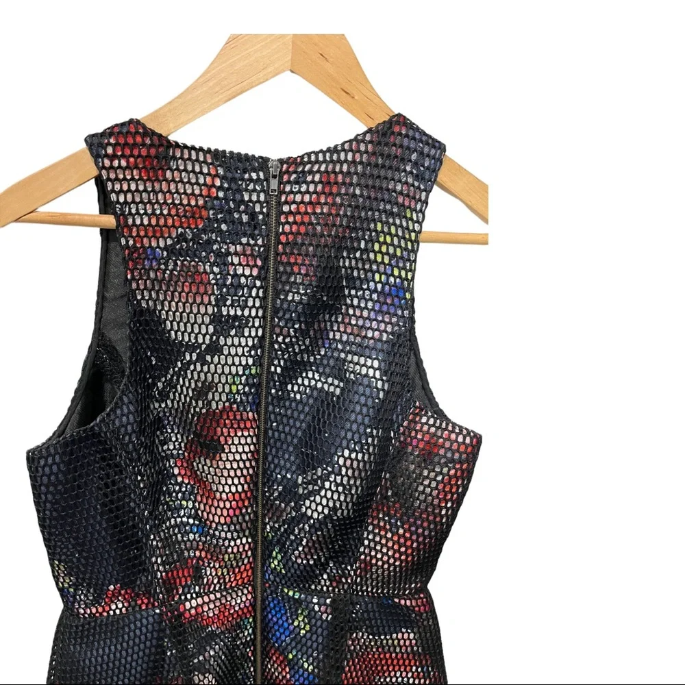 SACHIN AND BABI ROSA BLACK OVERLAY FLORAL SLEEVELESS FIT AND FLARE DRESS - Picture 10 of 15